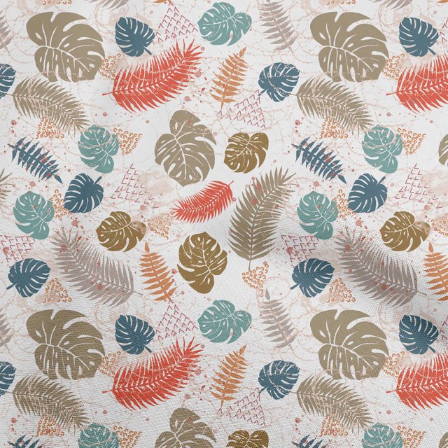 oneOone Viscose Chiffon Red Fabric Tropical Leaf Sewing Craft Projects Fabric Prints By Yard 42 Inch Wide