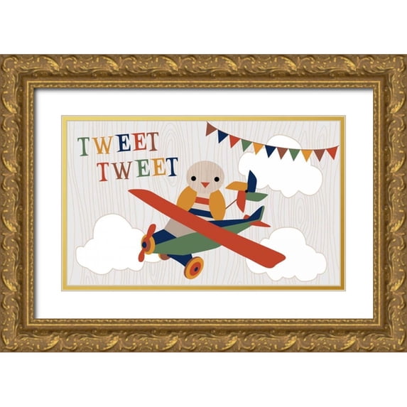 Robinson, Tamara 14x10 Gold Ornate Wood Framed with Double Matting Museum Art Print Titled - Toy Box Airplane