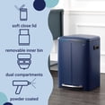 thumbnail image 4 of happimess Marco Rectangular 10.6-Gallon Double Bucket Trash Can with Soft-Close Lid, Denim Blue, HPM1005J, 4 of 6