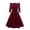 C1-Red309, variant on Solid Color Midi Dress For Women Off Shoulder Lace Three Quarter Sleeve Flared Hem Wedding Guest Long Dress