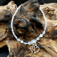 thumbnail image 2 of Besheek Silvertone and Moonstone Double Heart Stretch Bracelet, 2 of 5