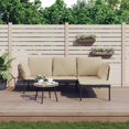thumbnail image 1 of vidaXL 3 Piece Garden Lounge Set with Beige Cushions Poly Rattan, 1 of 5