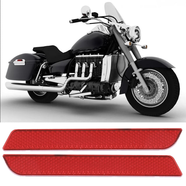 Side Marker Reflector, Pair Of Motorcycle Saddlebag Reflector Latch Cover Warning Fit For Touring FLT FLHT FLHRC