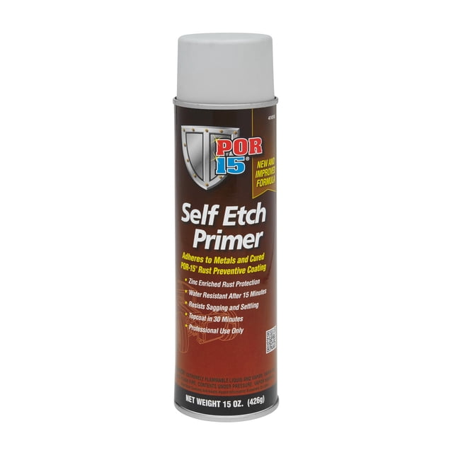 Por 15 Paint Primer 41018 Base Coat/Self-Etching; For Use On Steel/Aluminum/Stainless Steel/Brass And Primed/Painted Surfaces; 15 Ounce Aerosol Can; Single