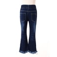 thumbnail image 4 of MSemis Kids Girls Casual Denim Jeans Bell Bottoms Ruffle Tassel Hem Flare Pants Blue 13-14, 4 of 7