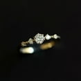 thumbnail image 2 of Women Fashion 14K Gold Plated Sterling Silver Snow Diamond Ring, 2 of 2