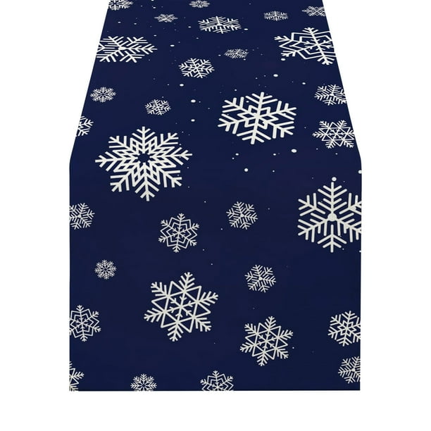 Fiudx Bandera de Mesa de Lino, Diseño Antiarrugas, Borlas Bordadas, Elegancia Rústica, Decoración Navideña para Exteriores, Mesa de Comedor Navideña, Lavable a Máquina, Tamaño 183 X 33 Cm
