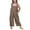 Coffee, variant on hoksml Girls Overalls Kids Sleeveless Rompers Wide Leg Jumpsuit Bib Straps Baggy Pants, Casual Loose With Pockets on Clearance