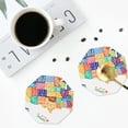thumbnail image 4 of Vsdgher USA MAP Leather Coasters for Drinks, Durable Drink Coasters 4 Set for Tabletop Protection, Luxurious Home Décor and Housewarming Gift-Octagon, 4 of 6