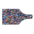 thumbnail image 1 of 1970s Cutting Board, Polygonal Composition with Angular Triangle Motifs Colorful Geometric Elements, Decorative Tempered Glass Cutting and Serving Board, in 3 Sizes, by Ambesonne, 1 of 2
