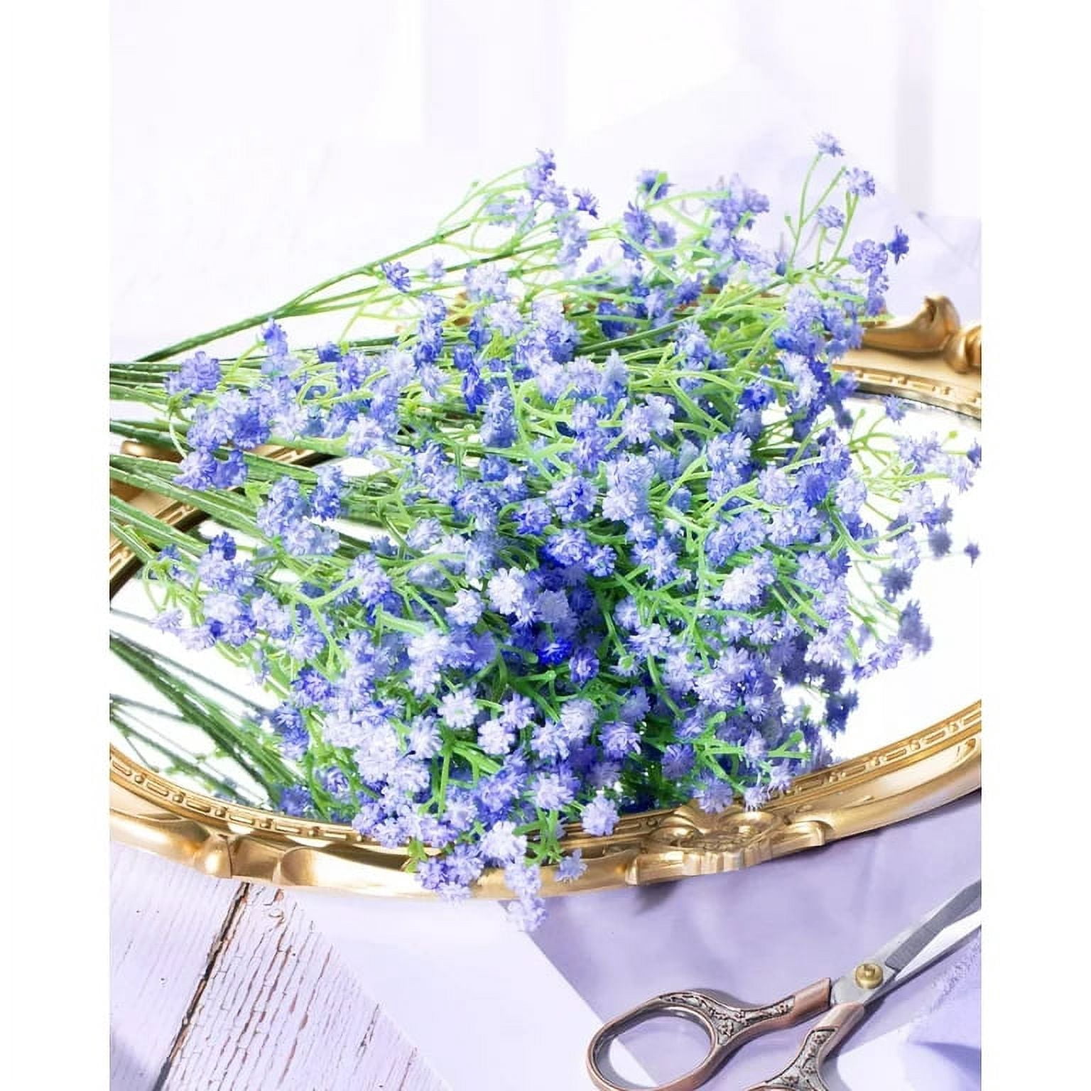 GoXteam 12 Pcs Baby Breath/Gypsophila Artificial Fake Silk Plants Wedding Party Decoration Real Touch Flowers DIY Home Garden (White)