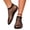 Black, variant on Qingpeng Womens Rhinestone Embellished Mesh Flat Sandals Open Toe High Ankle Design Breathable Slip On Summer Shoes