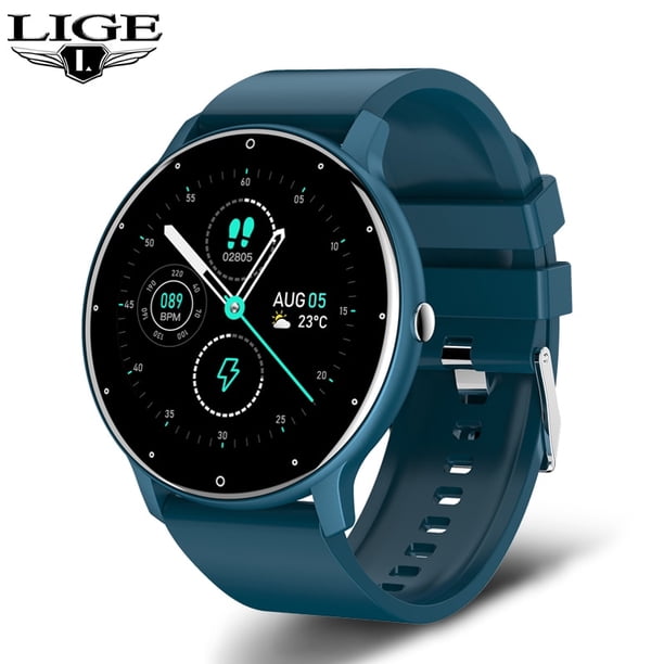 Reloj inteligente LIGE 2022 para mujer, reloj deportivo con pantalla completamente táctil, reloj deportivo IP67 resistente al agua con Bluetooth para Android iOS, reloj inteligente para mujer Deng Xun unisex