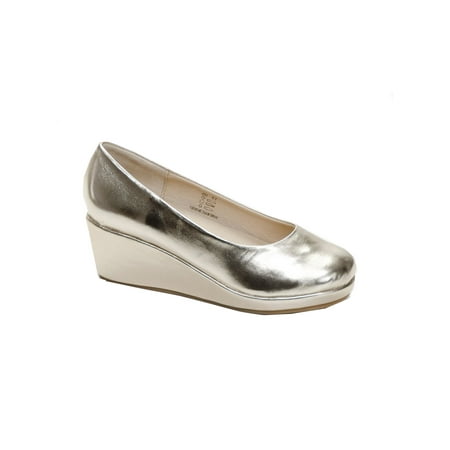 Gold Gem Wedge - Pazitos Girls Gold 11/4