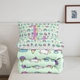 thumbnail image 5 of Manfei Sweet Unicorn Treats Queen Comforter Set,Cartoon Initial L Comforter Sets Queen,Light Green Multicolor,Polkadot Reversible,3pcs,1 Comforter and 2 Pillowcases, 5 of 8