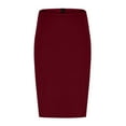 thumbnail image 5 of Women's Office Work Pencil Skirt Stretch High Waist Below Knee Bodycon Skirts for Business Casual, 5 of 6