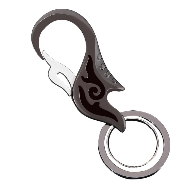 Black Llavero al aire libre Llaveros de llama Cinturón Clip Llavero de coche para hombres y mujeres