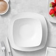 thumbnail image 2 of Zulay Kitchen Luna Plates and Bowls Sets, 16 Piece Modern Porcelain Dish Set for 4, Chip and Scratch Resistant Square Dinnerware Set, Microwave and Dishwasher Safe, Pearl White, 2 of 7