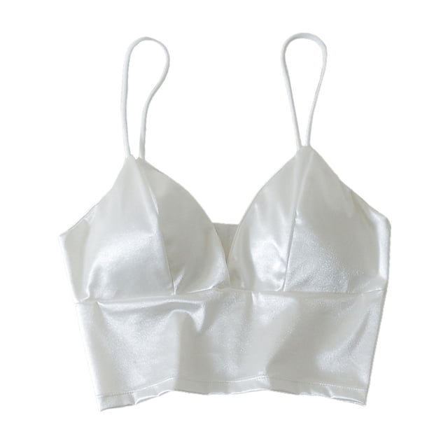 Ropa Interior Con Cuello En V Top De Tubo Recortado Sujetador Bralette De Moda Para Niñas 26 Cm Blanco SM SunniMix Chaleco Bralette