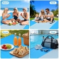 thumbnail image 5 of Yiannan Nylon Large Beach Blanket Waterproof & Sandproof - 108”x 120”/9ft x 10ft - Lightweight Picnic Mat, Camping Necessities for 8 People, Accessories for Outdoor Festivals, Blue, 5 of 7