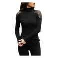 thumbnail image 1 of Women Solid Color Long Sleeve Turtleneck Pullover Sweater, 1 of 8