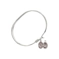 thumbnail image 2 of 7 inch Oval Eye Hook Bangle Bracelet w/ St. Sebastian / Rugby in Sterling Silver, 2 of 3