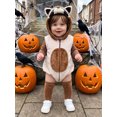 thumbnail image 5 of Cjfdfy Newborn Baby Boy Girls Halloween Raccoon Costume Outfit Raccoon Fleece Sleeveless Hooded Romper With Stockings Set Cute Baby Animal Halloween Fall Winter Clothes 0-18 Months, 5 of 9
