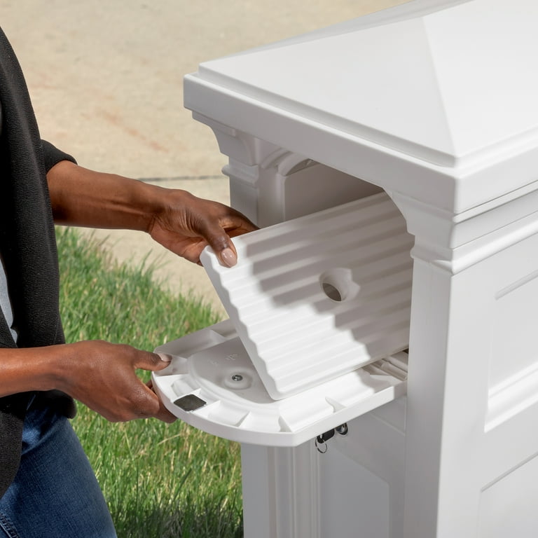 Step2 Atherton Reserve Lockable White Mailbox Package Storage with