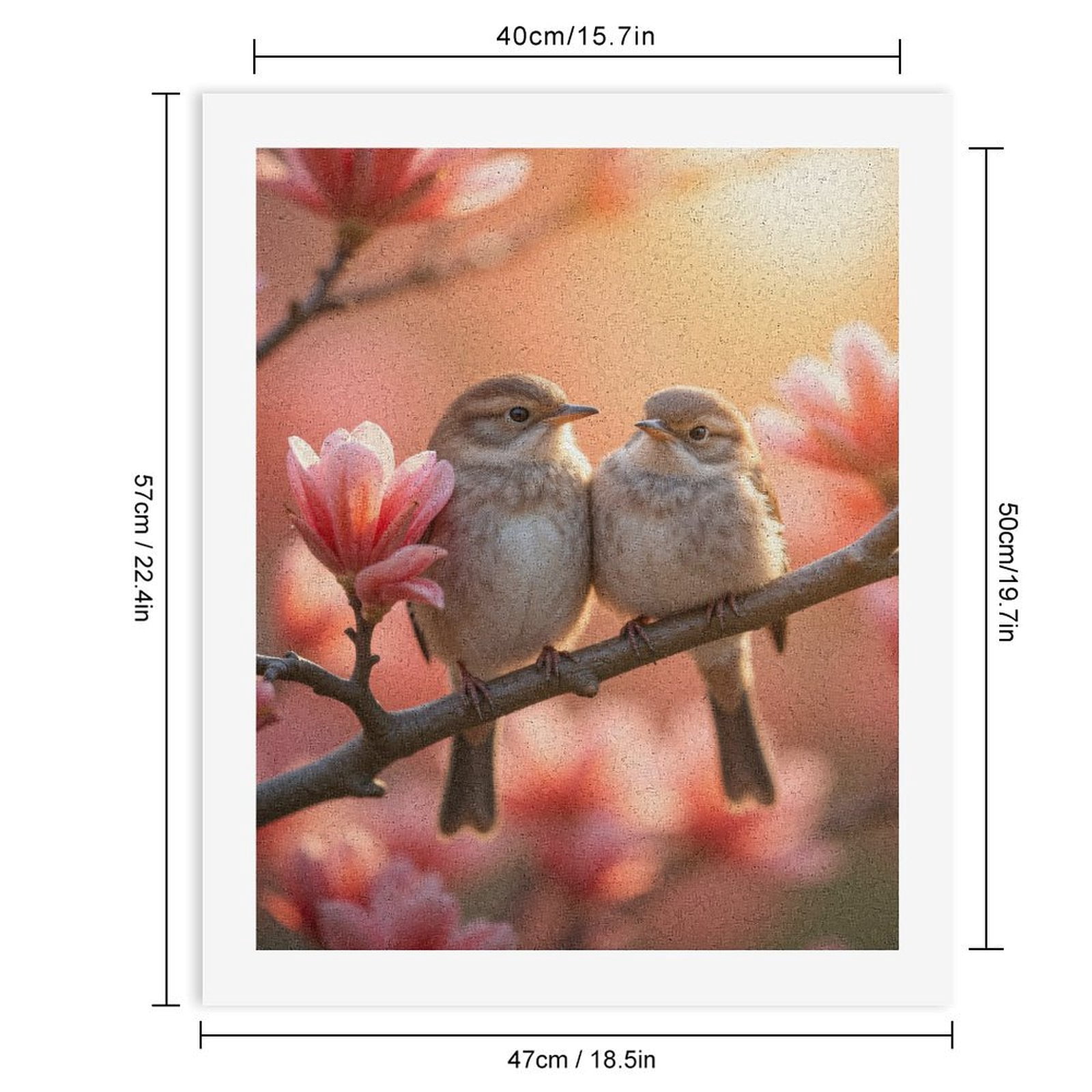 Paint by Numbers Kit for Adults, Birds On Blooming Branch Paint by Numbers, Easy Paint by Numbers Kit for Adults Beginner, DIY Adult Paint by Number Kits on Canvas, Home Decor