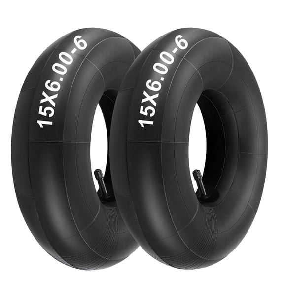 2Pcs 15x6.00-6 Inner Tube, Replacement 6.00/6.50-6 Lawn Mower Tire Tubes Fit for Lawn Mower, Snow Blowers, Golf Carts, Wheelbarrows, ATVs