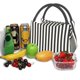 thumbnail image 3 of Disketp Black And White Thick Stripes Bolsa Térmica Estampada, Bolsa Térmica Aislante para Almuerzo, Playa y Campamento, 3 of 6