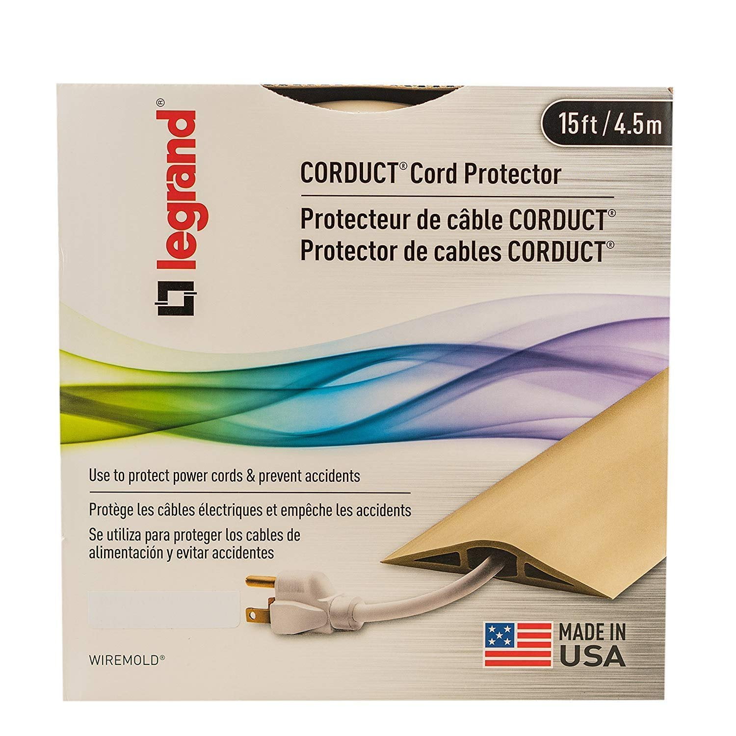 Legrand CordMate 5-ft x 0.56-in PVC White Straight Channel Cord