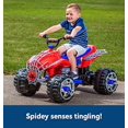 thumbnail image 5 of Kid Trax Marvel Spiderman Toddler ATV Ride On Toy, 12 Volt Battery, 3-7 Years, Max Rider Weight 88 lbs, LED Head Lights, Spider-Man Blue, 5 of 5