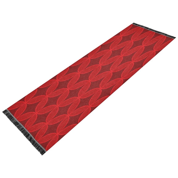 Vintage Modern Runner Rug,Non Slip Machine Washable 72"x23.5" Polyester Material Pet-Friendly Durable,Applicable to Entryway Rug Living Room Rug Red Money Shape