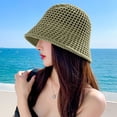 thumbnail image 3 of Sombrero de paja hueco con circunferencia de la cabeza de 56-58 cm, sombrero de verano para mujer, sombrero para el sol, sombrero de pescador anti-ultravioleta, 3 of 5