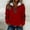 Tops-177Red, variant on Xdegoge Quarter Zip Pullover Sweatshirts for Women Long Sleeve Casual Everyday Wear Loose Fit Solid Patchwork Detail Soft Warm Fleece Fall Winter Tops