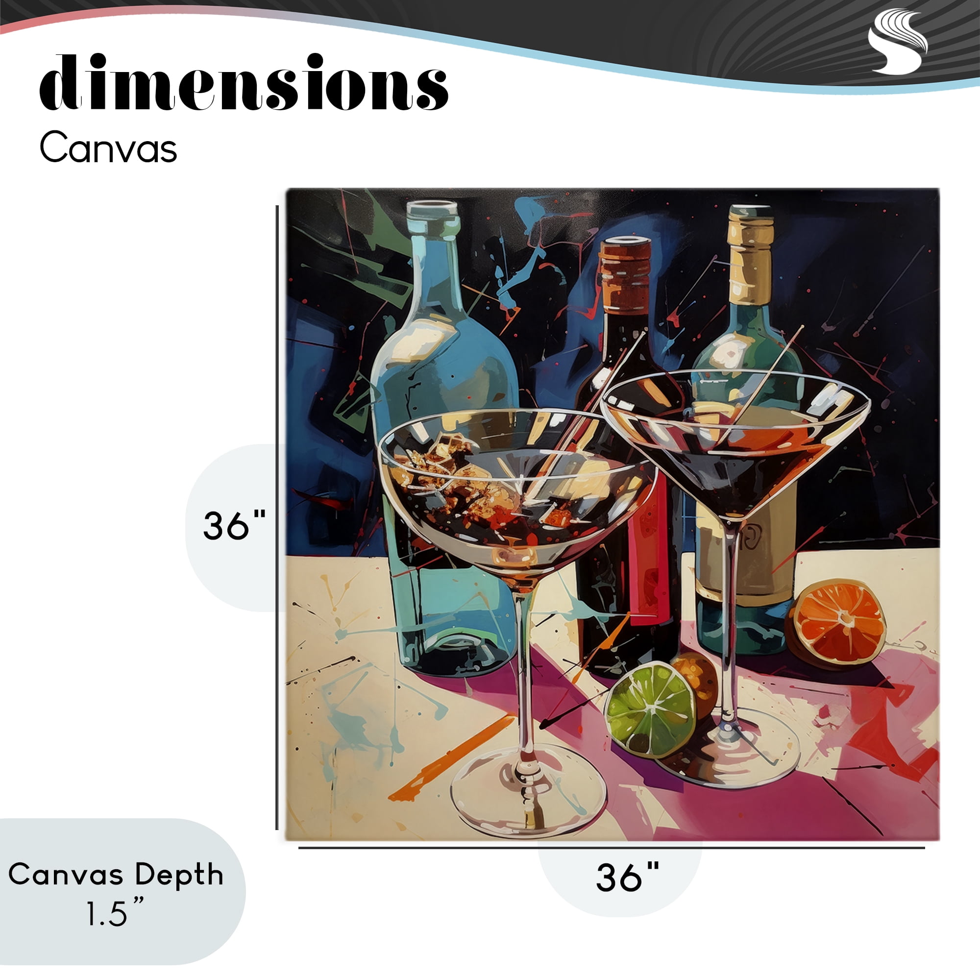 Stupell Industries Artsy Cocktails of Every Sip Canvas Wall Art, design by Lazar Studio