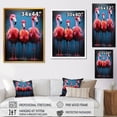 thumbnail image 4 of Designart "Family Fun Flamingo Beach Scenes" Coastal Framed Wall Art - Coastal Pink Coastal Tropical Hallway Framed Wall Art Decor, 4 of 6