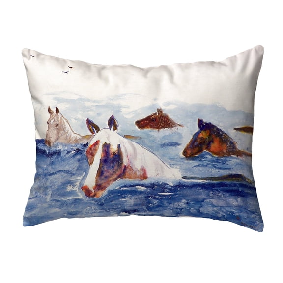 Betsy Drake KS151 11 x 14 in. Chincoteague Ponies Pillow
