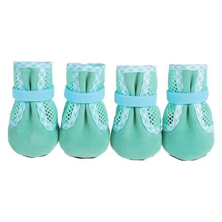 Harikaji Dog Shoes for Small Medium Dogs  Breathable Summer Dog Boots for Hot Pavement  Anti-Slip Rubber Dog Paw Protector for Hardwood Floor Green S