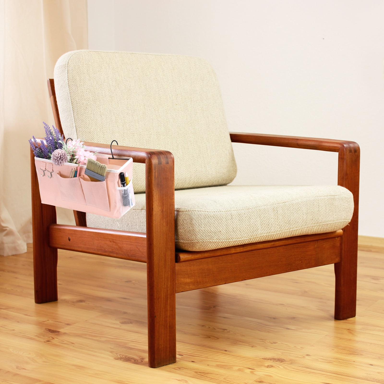 Unique Bargains Bedside Caddy Bed Caddy Hanging Bag with Hook White