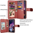 thumbnail image 4 of For Moto G Stylus 5G 2024 Case, Motorola Moto G Stylus 5G 2024 Leather Wallet Case with Card Holder and Lanyard for Women Men, eBizWare Magnetic Flip Detachable Phone Cover - Wine Red, 4 of 9