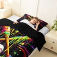 thumbnail image 4 of Erosebridal Psychedelic Baseball Twin Comforter Sets, Cute Sport Bedding Set for Girls and Boys, Black Reversible 2-Piece, 1 Comforter and 1 Pillowcase, 4 of 6