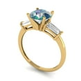 thumbnail image 2 of Clara Pucci 14K Yellow Gold 2ct BlueMoissanite Three-Stone Ring for Women, 2 of 8