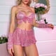 thumbnail image 4 of Gibobby Conjuntos de bragas de encaje Lencería sexy babydoll para mujer, camisón halter, babydoll para mujer, lencería sexy para sexo(Rosa caliente, M), 4 of 5