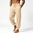 thumbnail image 2 of Akiihool Casual Pants for Men Mens Cargo Pants Elastic Waist for Men Casual Long Trousers Pants Beige,L, 2 of 6