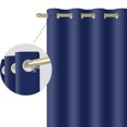 thumbnail image 3 of Nanqianyi Solid Color Blackout Curtains 63 Inches Long, Blue Curtains 2 Panels Set, Thermal Insulated Grommet Drapes for Living Room Bedroom (W52 x L63 Inch, Blue), 3 of 10