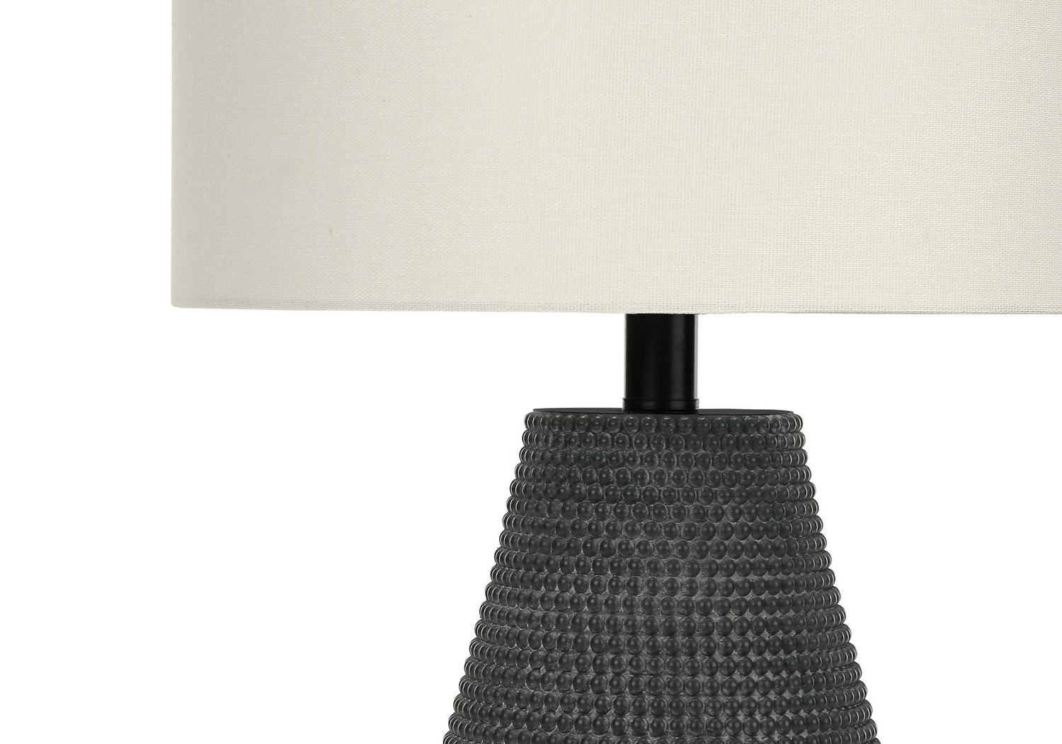 Monarch Specialties Luminaire, 24"h, Lampe De Table, Résine Noire, Teinte Ivoire / Crème, Contemporain
