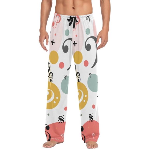 GZHJMY Colorful Musical Notes Pajama Pants For Men, Men's Separate Bottoms, Lounge Pants with Pockets, Christmas New Year Birthday Gifts, Large, Christmas New Year Birthday Gifts, Large