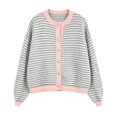 thumbnail image 5 of Womens Striped Cardigan Sweaters Long Sleeve Button Up Knit Tops Oversized Button Down Fall Winter Cardigan (Z001#-Grey L), 5 of 5